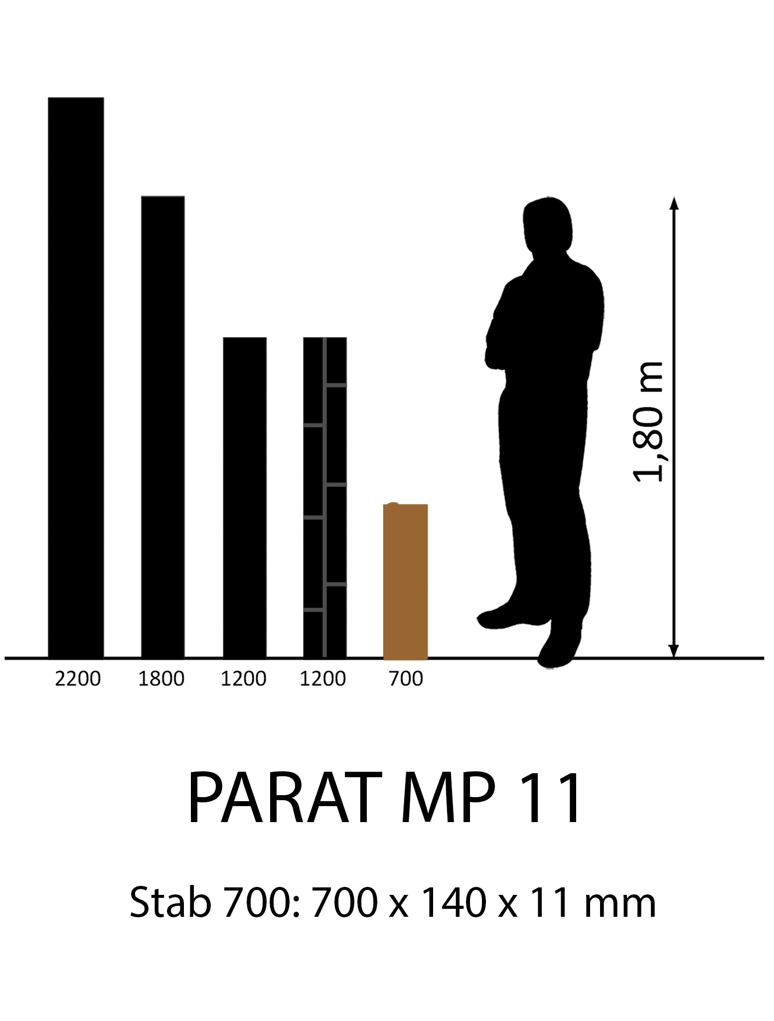 PARAT MP11 Diele Nuss - Rechte Stäbe